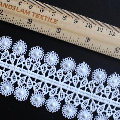 white embroidery lace fabric for wedding garment