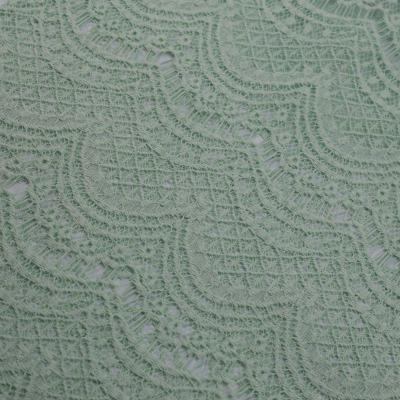 green flower lace fabric