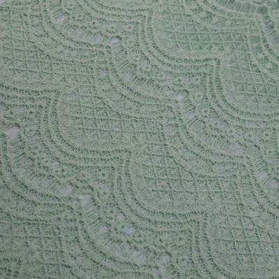 green flower lace fabric