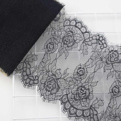 black jacquard eyelet lace