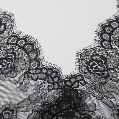 black jacquard eyelet lace