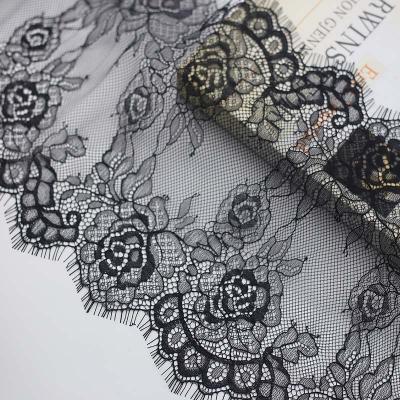 black jacquard eyelet lace