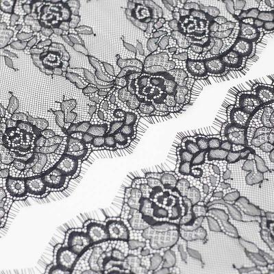 black jacquard eyelet lace