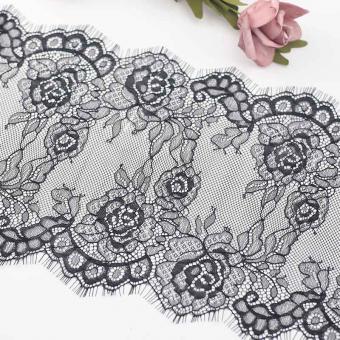 black jacquard eyelet lace